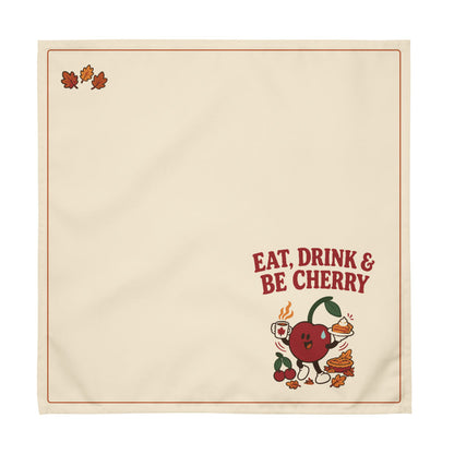 Eat, Drink & Be Cherry Napkins — Set of 4 — actual Printful digital proof