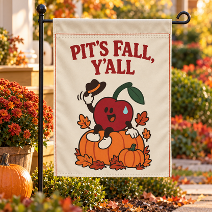 Pit’s Fall, Y’all Garden Flag — staged lifestyle image