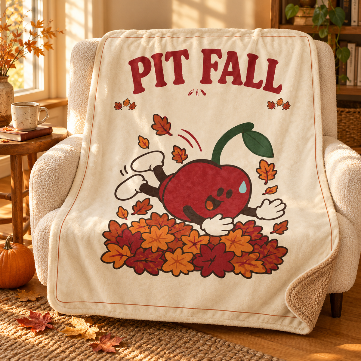 Pit Fall Sherpa Throw — staged lifestyle image