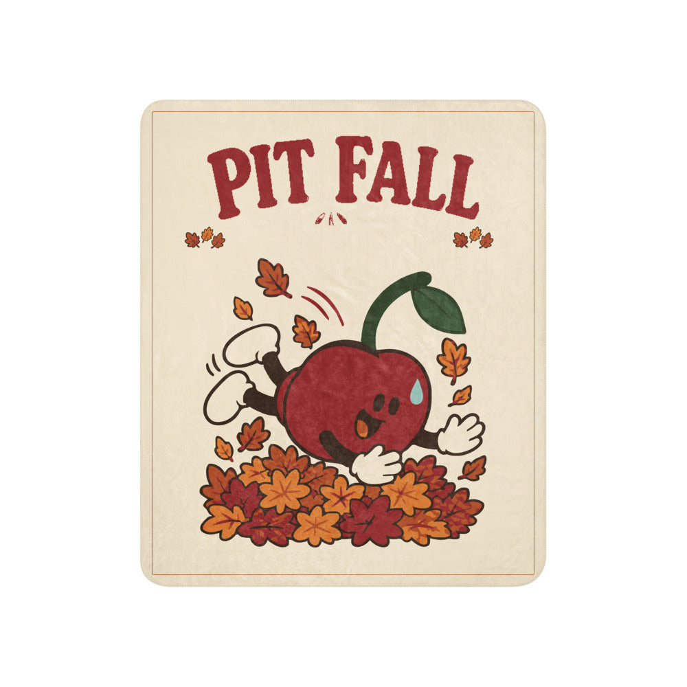 Pit Fall Sherpa Throw — actual Printful digital proof