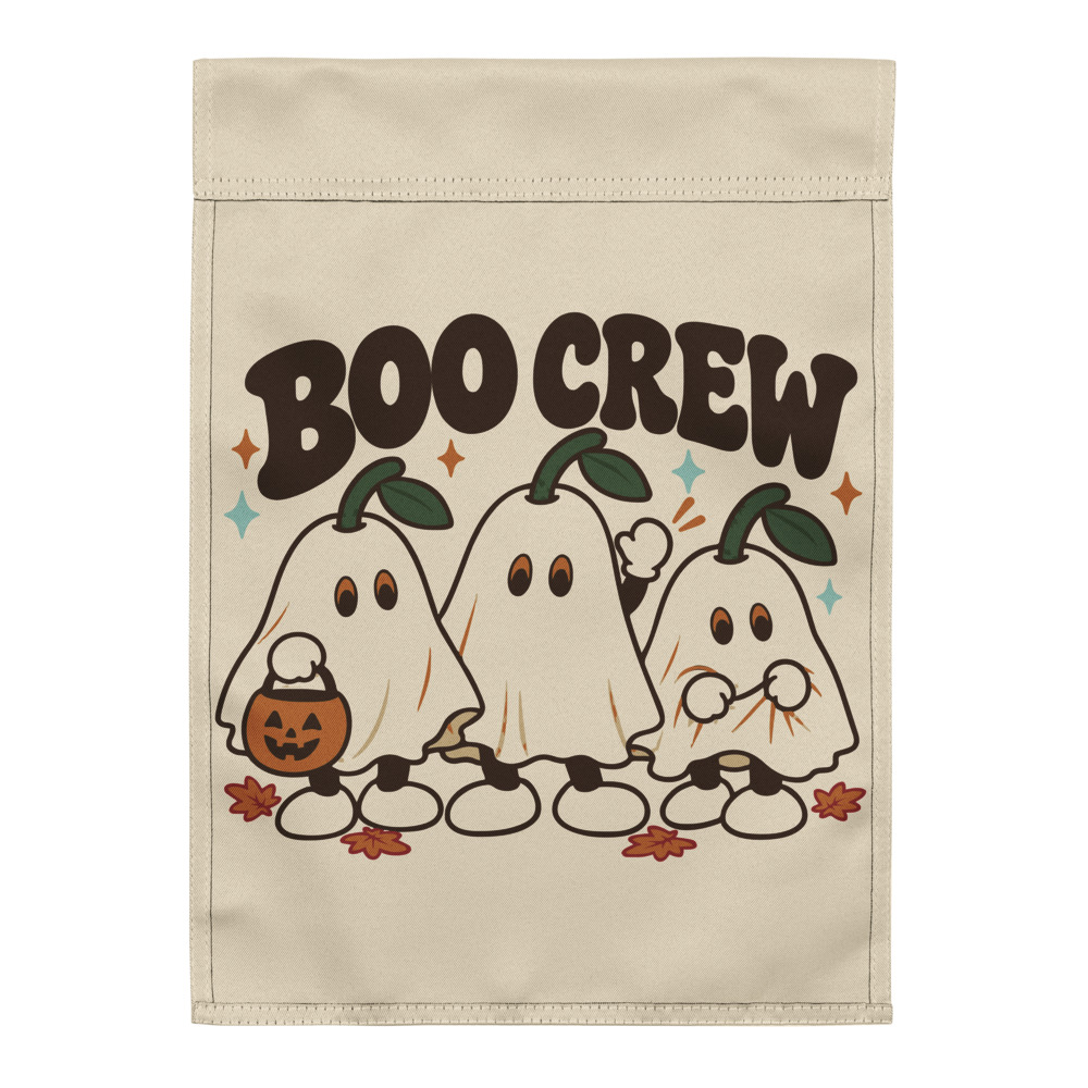Boo Crew Garden Flag — actual Printful back-side digital proof