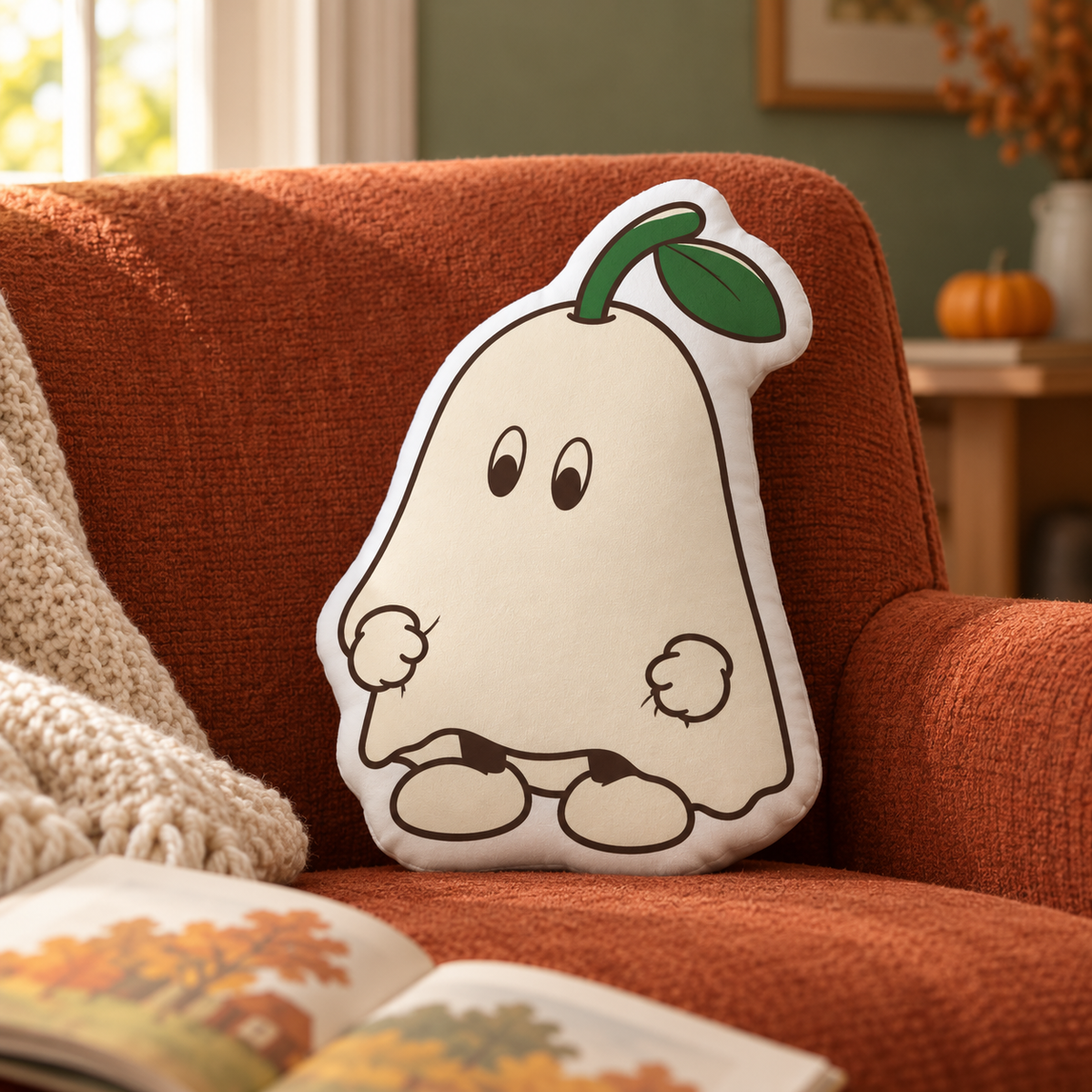 Boo Crew Ghost Cushion — staged lifestyle view