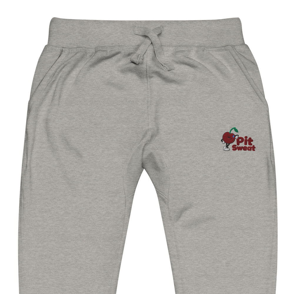Approved Printful proof — Cotton Heritage M7580 Carbon Grey — leaning Pit and wordmark front embroidery — Flat Zoomed-in — gt-985147526