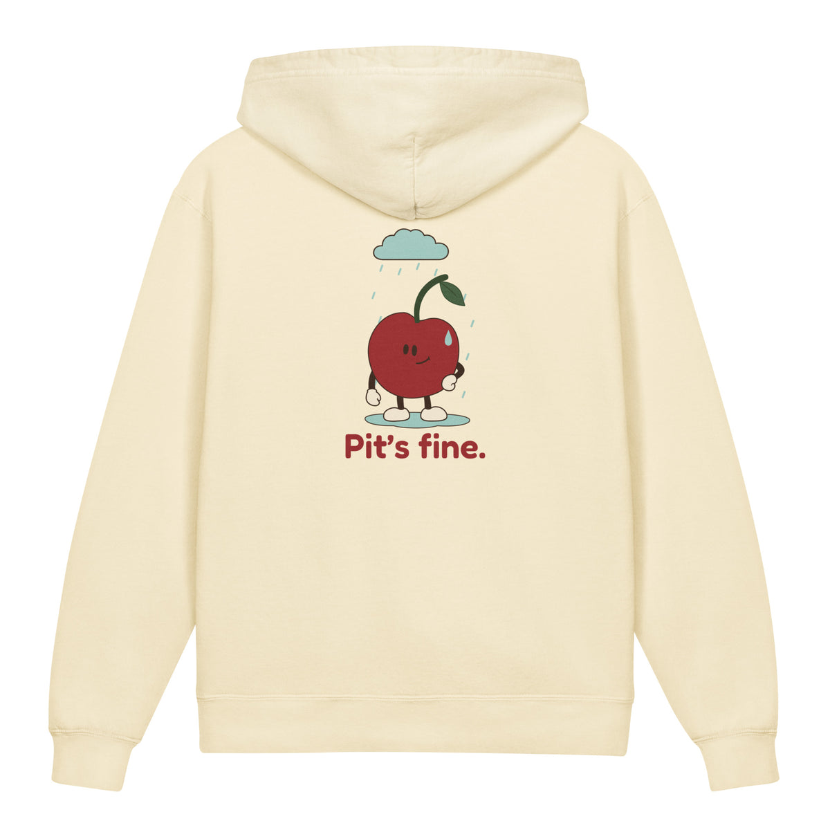 Pit’s Fine Youth Hoodie — Ivory — back supplier proof